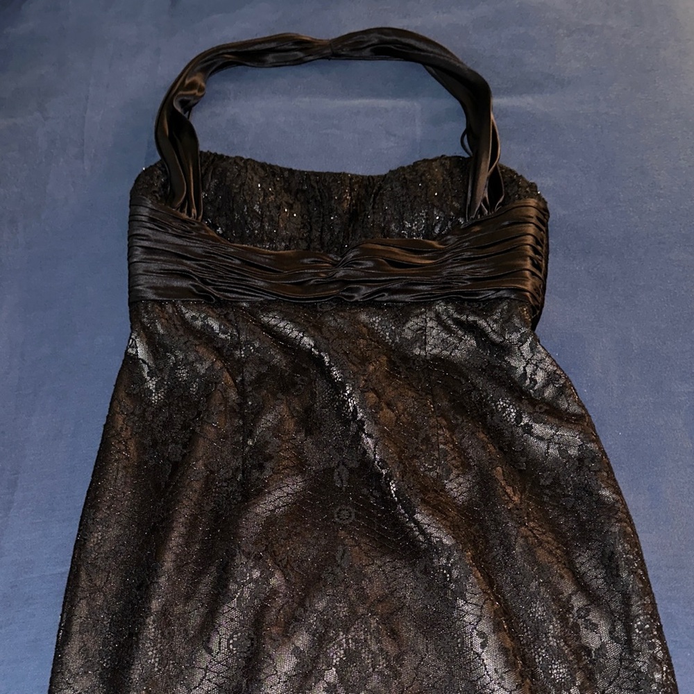 Marc Bouwer Black Strapless Lace Dress